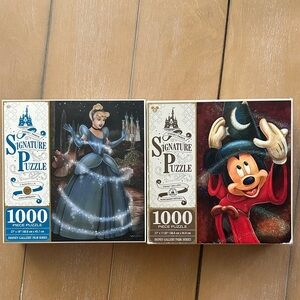 Disney Signature Puzzle Set - Blue Cinderella and Red Mickey